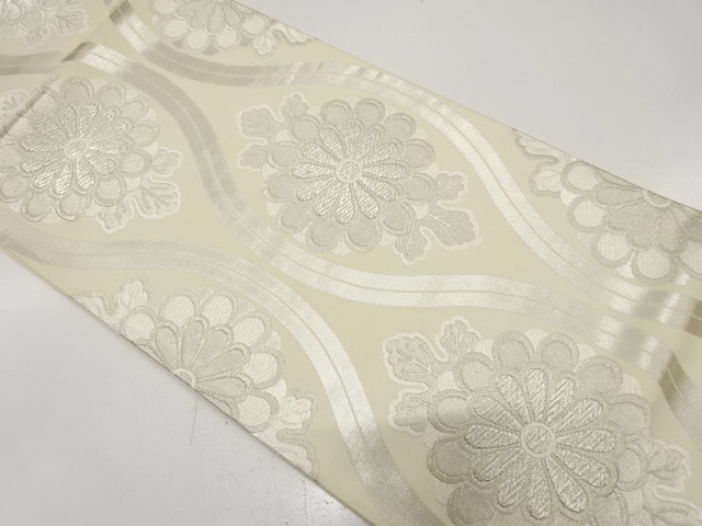 立涌に菊模様織り出し　袋帯